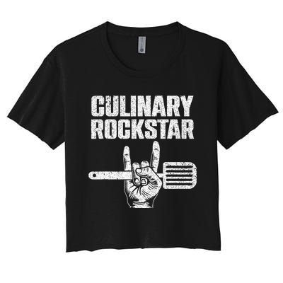 Funny Culinary Design For Chef Cook Culinary Lover Women's Crop Top Tee