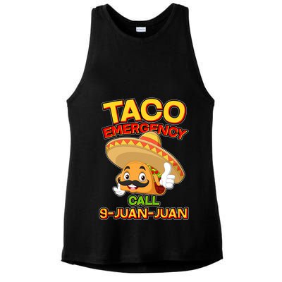 Funny Cinco De Mayo Taco Emergency Call 9 Juan Juan Ladies PosiCharge Tri-Blend Wicking Tank