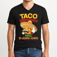 Funny Cinco De Mayo Taco Emergency Call 9 Juan Juan V-Neck T-Shirt