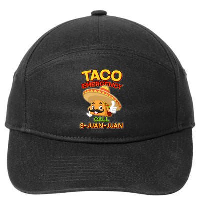 Funny Cinco De Mayo Taco Emergency Call 9 Juan Juan 7-Panel Snapback Hat