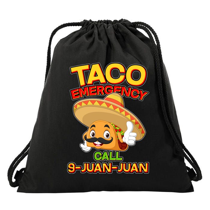 Funny Cinco De Mayo Taco Emergency Call 9 Juan Juan Drawstring Bag