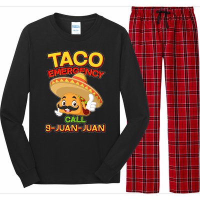 Funny Cinco De Mayo Taco Emergency Call 9 Juan Juan Long Sleeve Pajama Set