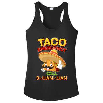Funny Cinco De Mayo Taco Emergency Call 9 Juan Juan Ladies PosiCharge Competitor Racerback Tank