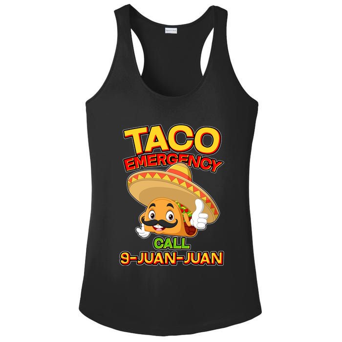Funny Cinco De Mayo Taco Emergency Call 9 Juan Juan Ladies PosiCharge Competitor Racerback Tank