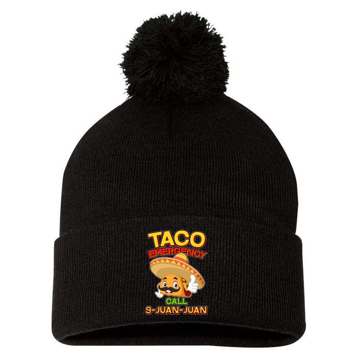 Funny Cinco De Mayo Taco Emergency Call 9 Juan Juan Pom Pom 12in Knit Beanie