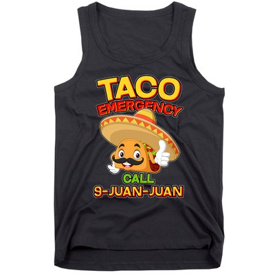 Funny Cinco De Mayo Taco Emergency Call 9 Juan Juan Tank Top