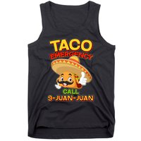 Funny Cinco De Mayo Taco Emergency Call 9 Juan Juan Tank Top