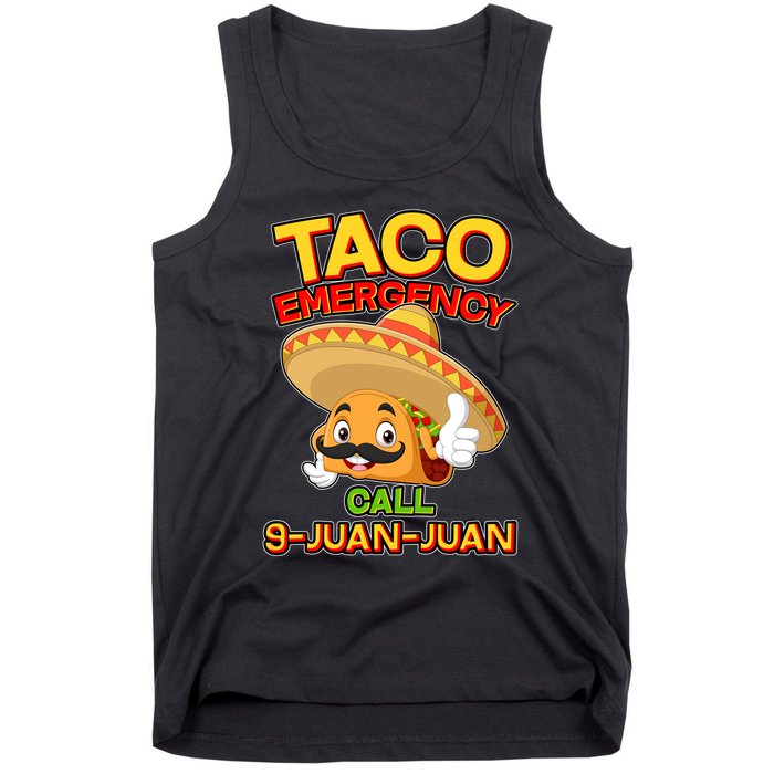 Funny Cinco De Mayo Taco Emergency Call 9 Juan Juan Tank Top