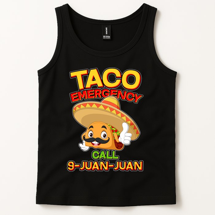 Funny Cinco De Mayo Taco Emergency Call 9 Juan Juan Tank Top