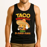 Funny Cinco De Mayo Taco Emergency Call 9 Juan Juan Tank Top