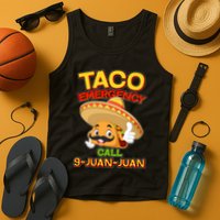Funny Cinco De Mayo Taco Emergency Call 9 Juan Juan Tank Top