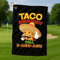 Funny Cinco De Mayo Taco Emergency Call 9 Juan Juan Golf Towel