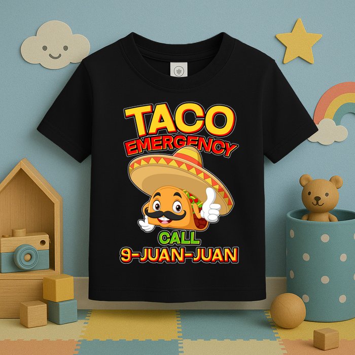 Funny Cinco De Mayo Taco Emergency Call 9 Juan Juan Toddler T-Shirt