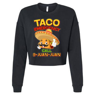 Funny Cinco De Mayo Taco Emergency Call 9 Juan Juan Cropped Pullover Crew