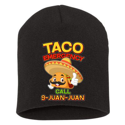 Funny Cinco De Mayo Taco Emergency Call 9 Juan Juan Short Acrylic Beanie