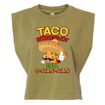 Funny Cinco De Mayo Taco Emergency Call 9 Juan Juan Garment-Dyed Women's Muscle Tee