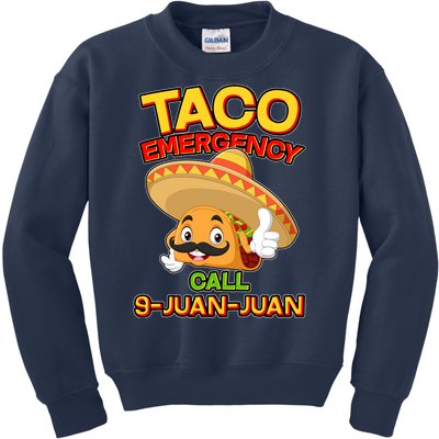 Funny Cinco De Mayo Taco Emergency Call 9 Juan Juan Kids Sweatshirt