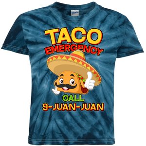 Funny Cinco De Mayo Taco Emergency Call 9 Juan Juan Kids Tie-Dye T-Shirt