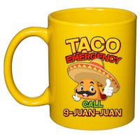 Funny Cinco De Mayo Taco Emergency Call 9 Juan Juan 11oz C Handle Ceramic Mug