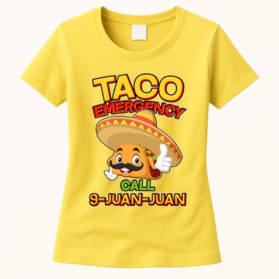 Funny Cinco De Mayo Taco Emergency Call 9 Juan Juan Womens T-Shirt
