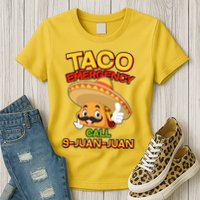 Funny Cinco De Mayo Taco Emergency Call 9 Juan Juan Womens T-Shirt