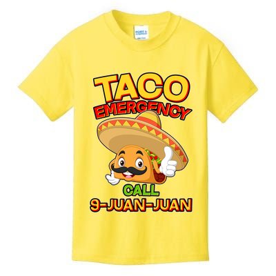Funny Cinco De Mayo Taco Emergency Call 9 Juan Juan Kids T-Shirt