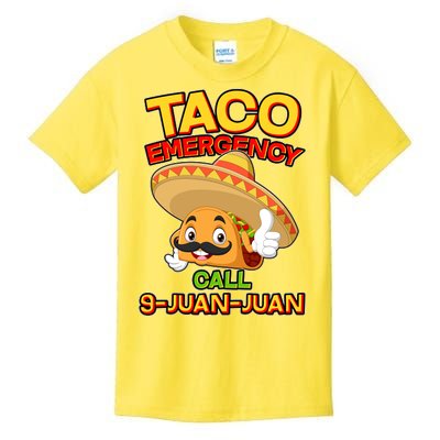 Funny Cinco De Mayo Taco Emergency Call 9 Juan Juan Kids T-Shirt