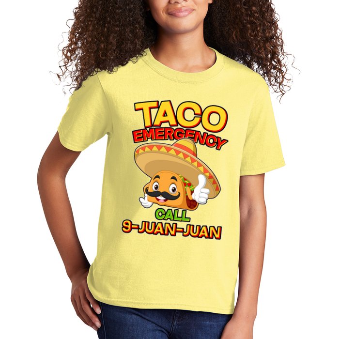 Funny Cinco De Mayo Taco Emergency Call 9 Juan Juan Kids T-Shirt
