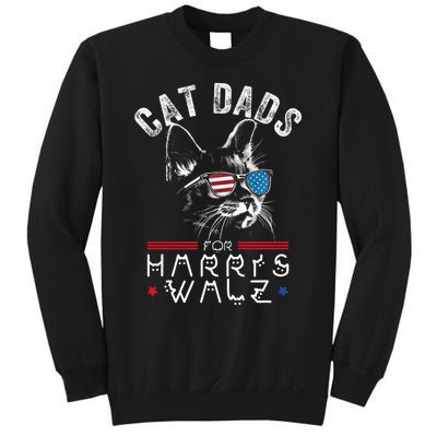 Funny Cat Dads For Harris Waltz 2024 Usa Flag Sweatshirt