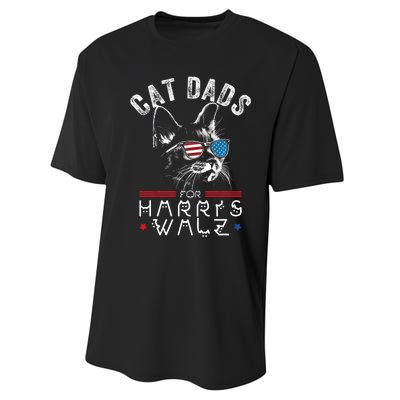 Funny Cat Dads For Harris Waltz 2024 Usa Flag Performance Sprint T-Shirt