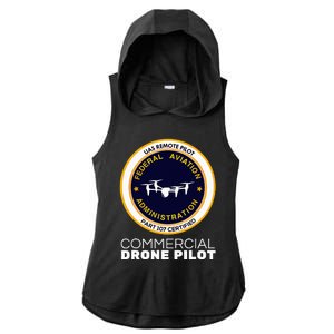 Faa Commercial Drone Pilot Ladies PosiCharge Tri-Blend Wicking Draft Hoodie Tank