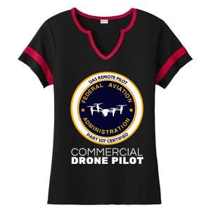 Faa Commercial Drone Pilot Ladies Halftime Notch Neck Tee