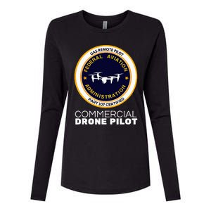 Faa Commercial Drone Pilot Womens Cotton Relaxed Long Sleeve T-Shirt