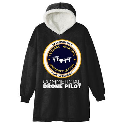 Faa Commercial Drone Pilot Hooded Wearable Blanket