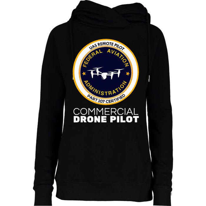 Faa Commercial Drone Pilot Womens Funnel Neck Pullover Hood