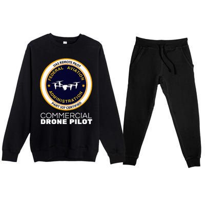 Faa Commercial Drone Pilot Premium Crewneck Sweatsuit Set