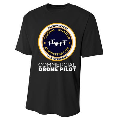 Faa Commercial Drone Pilot Performance Sprint T-Shirt