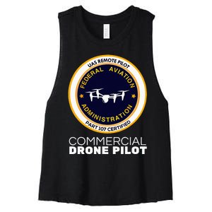 Faa Commercial Drone Pilot Women's Racerback Cropped Tank