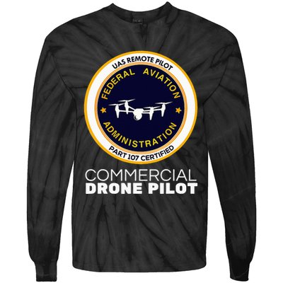 Faa Commercial Drone Pilot Tie-Dye Long Sleeve Shirt