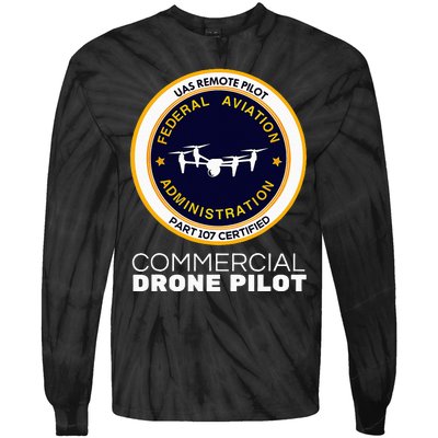 Faa Commercial Drone Pilot Tie-Dye Long Sleeve Shirt