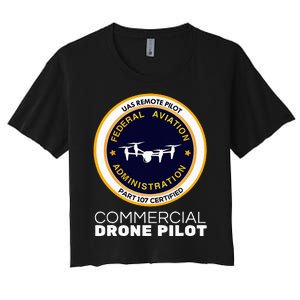 Faa Commercial Drone Pilot Women's Crop Top Tee