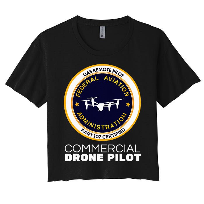 Faa Commercial Drone Pilot Women's Crop Top Tee