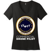 Faa Commercial Drone Pilot Women's V-Neck T-Shirt