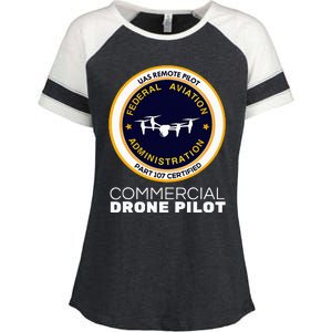 Faa Commercial Drone Pilot Enza Ladies Jersey Colorblock Tee