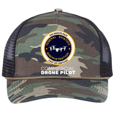 Faa Commercial Drone Pilot Retro Rope Trucker Hat Cap