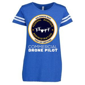 Faa Commercial Drone Pilot Enza Ladies Jersey Football T-Shirt