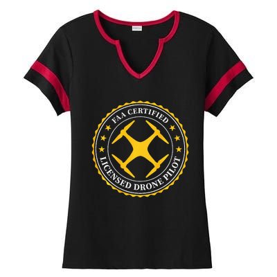 Faa Certified Drone Pilot Ladies Halftime Notch Neck Tee