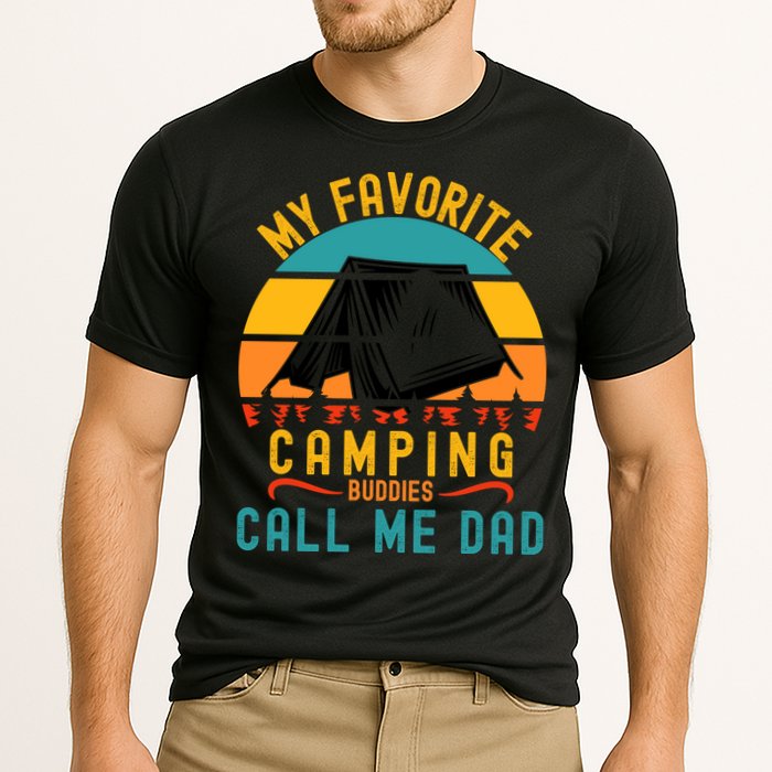 Funny Camping Dad, My Favorite Camping Buddies Call Me Dad Cooling Performance Crew T-Shirt
