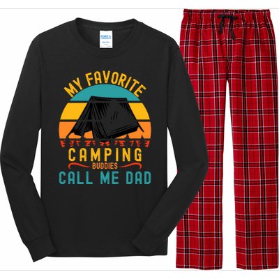 Funny Camping Dad, My Favorite Camping Buddies Call Me Dad Long Sleeve Pajama Set