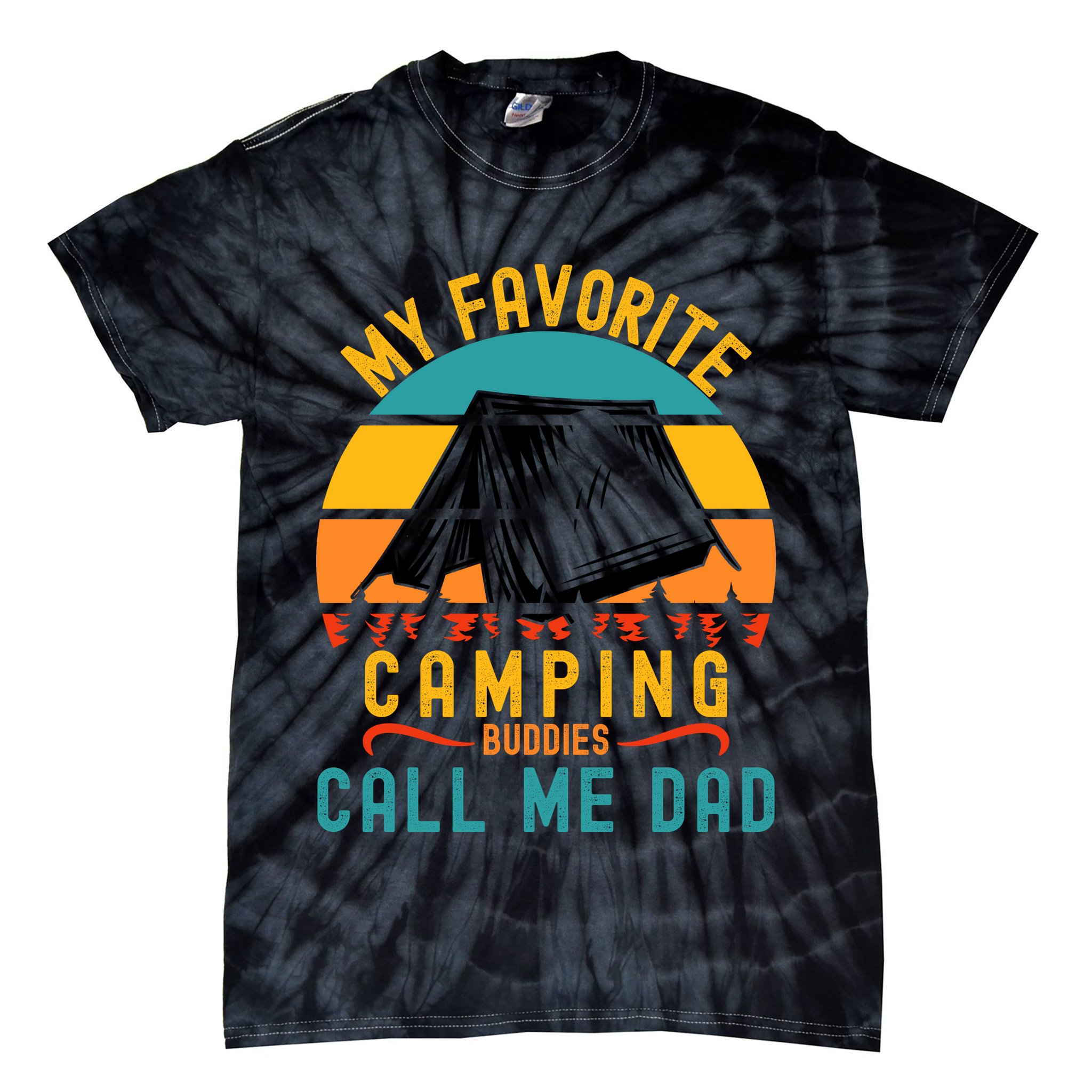 Funny Camping Dad, My Favorite Camping Buddies Call Me Dad Tie-Dye T-Shirt